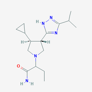 2-[(3S,4S)-3-cyclopropyl-4-(3-propan-2-yl-1H-1,2,4-triazol-5-yl)pyrrolidin-1-yl]butanamide