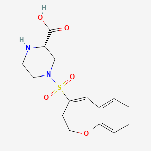 molecular formula C15H18N2O5S B7354322 (2S)-4-(2,3-dihydro-1-benzoxepin-4-ylsulfonyl)piperazine-2-carboxylic acid 