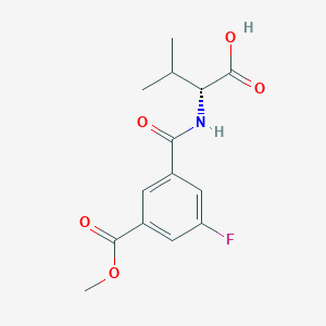 molecular formula C14H16FNO5 B7354368 (2R)-2-[(3-fluoro-5-methoxycarbonylbenzoyl)amino]-3-methylbutanoic acid 