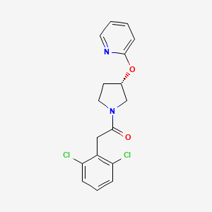 2-(2,6-dichlorophenyl)-1-[(3S)-3-pyridin-2-yloxypyrrolidin-1-yl]ethanone