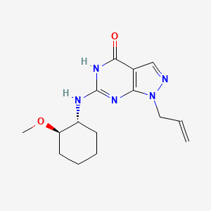 6-[[(1R,2R)-2-methoxycyclohexyl]amino]-1-prop-2-enyl-5H-pyrazolo[3,4-d]pyrimidin-4-one