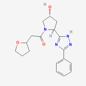 1-[(2S,4R)-4-hydroxy-2-(3-phenyl-1H-1,2,4-triazol-5-yl)pyrrolidin-1-yl]-2-(oxolan-2-yl)ethanone