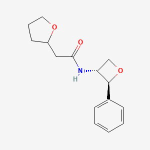 molecular formula C15H19NO3 B7354475 2-(oxolan-2-yl)-N-[(2S,3R)-2-phenyloxetan-3-yl]acetamide 