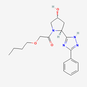 molecular formula C18H24N4O3 B7354482 2-butoxy-1-[(2S,4R)-4-hydroxy-2-(3-phenyl-1H-1,2,4-triazol-5-yl)pyrrolidin-1-yl]ethanone 