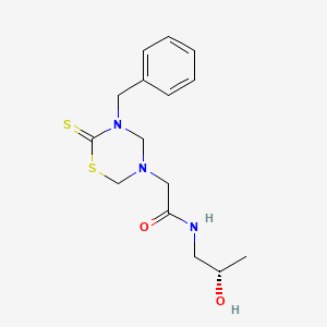 molecular formula C15H21N3O2S2 B7354489 2-(5-benzyl-6-sulfanylidene-1,3,5-thiadiazinan-3-yl)-N-[(2S)-2-hydroxypropyl]acetamide 