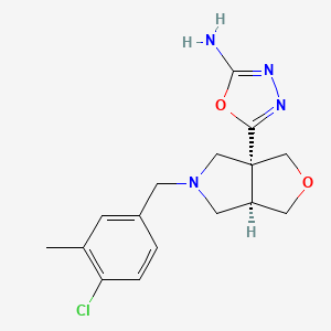 5-[(3aR,6aR)-5-[(4-chloro-3-methylphenyl)methyl]-3,4,6,6a-tetrahydro-1H-furo[3,4-c]pyrrol-3a-yl]-1,3,4-oxadiazol-2-amine