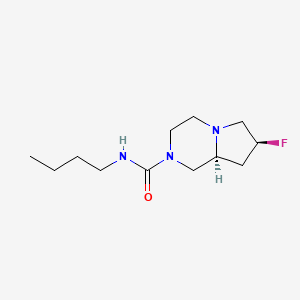 molecular formula C12H22FN3O B7354507 (7S,8aS)-N-butyl-7-fluoro-3,4,6,7,8,8a-hexahydro-1H-pyrrolo[1,2-a]pyrazine-2-carboxamide 