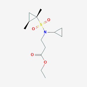 molecular formula C13H23NO4S B7354537 ethyl 3-[cyclopropyl-[(1S,2S)-1,2-dimethylcyclopropyl]sulfonylamino]propanoate 