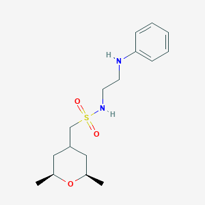 N-(2-anilinoethyl)-1-[(2S,6R)-2,6-dimethyloxan-4-yl]methanesulfonamide