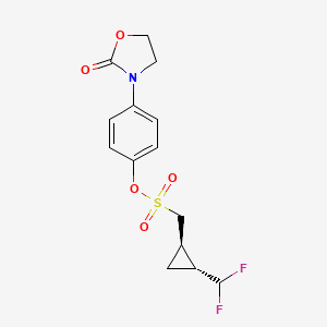 [4-(2-oxo-1,3-oxazolidin-3-yl)phenyl] [(1R,2R)-2-(difluoromethyl)cyclopropyl]methanesulfonate