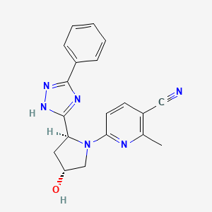 6-[(2S,4R)-4-hydroxy-2-(3-phenyl-1H-1,2,4-triazol-5-yl)pyrrolidin-1-yl]-2-methylpyridine-3-carbonitrile