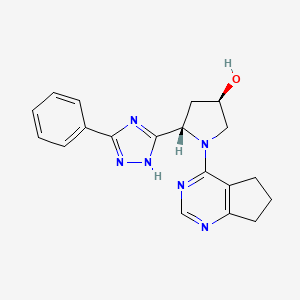 (3R,5S)-1-(6,7-dihydro-5H-cyclopenta[d]pyrimidin-4-yl)-5-(3-phenyl-1H-1,2,4-triazol-5-yl)pyrrolidin-3-ol