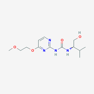 molecular formula C13H22N4O4 B7354608 1-[(2S)-1-hydroxy-3-methylbutan-2-yl]-3-[4-(2-methoxyethoxy)pyrimidin-2-yl]urea 