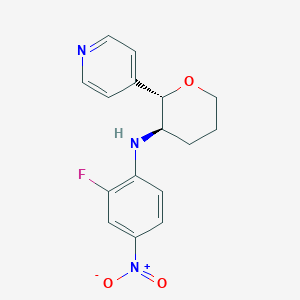 (2S,3R)-N-(2-fluoro-4-nitrophenyl)-2-pyridin-4-yloxan-3-amine