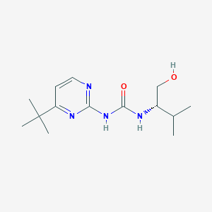 molecular formula C14H24N4O2 B7354612 1-(4-tert-butylpyrimidin-2-yl)-3-[(2S)-1-hydroxy-3-methylbutan-2-yl]urea 