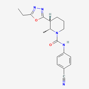 (2R,3R)-N-(4-cyanophenyl)-3-(5-ethyl-1,3,4-oxadiazol-2-yl)-2-methylpiperidine-1-carboxamide