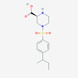 molecular formula C15H22N2O4S B7354620 (2S)-4-(4-butan-2-ylphenyl)sulfonylpiperazine-2-carboxylic acid 