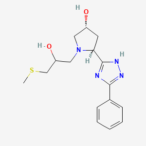 (3R,5S)-1-(2-hydroxy-3-methylsulfanylpropyl)-5-(3-phenyl-1H-1,2,4-triazol-5-yl)pyrrolidin-3-ol