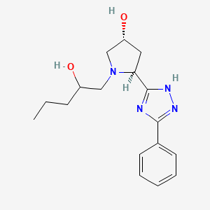 molecular formula C17H24N4O2 B7354659 (3R,5S)-1-(2-hydroxypentyl)-5-(3-phenyl-1H-1,2,4-triazol-5-yl)pyrrolidin-3-ol 