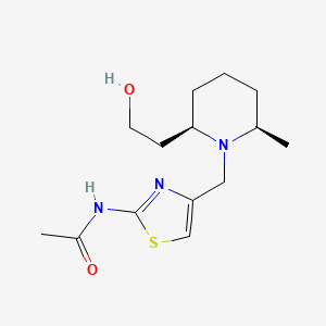 N-[4-[[(2R,6R)-2-(2-hydroxyethyl)-6-methylpiperidin-1-yl]methyl]-1,3-thiazol-2-yl]acetamide