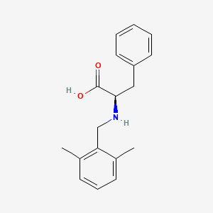 molecular formula C18H21NO2 B7354679 (2R)-2-[(2,6-dimethylphenyl)methylamino]-3-phenylpropanoic acid 