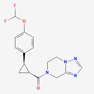 [(1R,2R)-2-[4-(difluoromethoxy)phenyl]cyclopropyl]-(6,8-dihydro-5H-[1,2,4]triazolo[1,5-a]pyrazin-7-yl)methanone