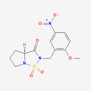 (3aS)-2-[(2-methoxy-5-nitrophenyl)methyl]-1,1-dioxo-3a,4,5,6-tetrahydropyrrolo[1,2-b][1,2,5]thiadiazol-3-one