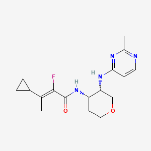 (Z)-3-cyclopropyl-2-fluoro-N-[(3S,4S)-3-[(2-methylpyrimidin-4-yl)amino]oxan-4-yl]but-2-enamide