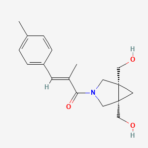 molecular formula C18H23NO3 B7354730 (E)-1-[(1S,5R)-1,5-bis(hydroxymethyl)-3-azabicyclo[3.1.0]hexan-3-yl]-2-methyl-3-(4-methylphenyl)prop-2-en-1-one 