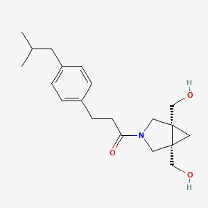 molecular formula C20H29NO3 B7354735 1-[(1S,5R)-1,5-bis(hydroxymethyl)-3-azabicyclo[3.1.0]hexan-3-yl]-3-[4-(2-methylpropyl)phenyl]propan-1-one 