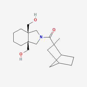 molecular formula C19H31NO3 B7354766 [(3aR,7aS)-3a,7a-bis(hydroxymethyl)-1,3,4,5,6,7-hexahydroisoindol-2-yl]-(2-methyl-2-bicyclo[2.2.1]heptanyl)methanone 