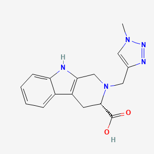 molecular formula C16H17N5O2 B7354781 (3S)-2-[(1-methyltriazol-4-yl)methyl]-1,3,4,9-tetrahydropyrido[3,4-b]indole-3-carboxylic acid 