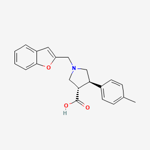 molecular formula C21H21NO3 B7354795 (3S,4R)-1-(1-benzofuran-2-ylmethyl)-4-(4-methylphenyl)pyrrolidine-3-carboxylic acid 