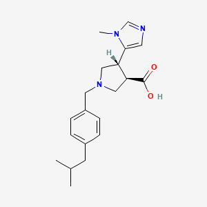 molecular formula C20H27N3O2 B7354797 (3R,4R)-4-(3-methylimidazol-4-yl)-1-[[4-(2-methylpropyl)phenyl]methyl]pyrrolidine-3-carboxylic acid 