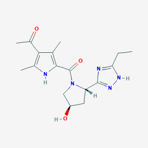 1-[5-[(2S,4R)-2-(5-ethyl-1H-1,2,4-triazol-3-yl)-4-hydroxypyrrolidine-1-carbonyl]-2,4-dimethyl-1H-pyrrol-3-yl]ethanone