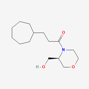 molecular formula C15H27NO3 B7354816 3-cycloheptyl-1-[(3R)-3-(hydroxymethyl)morpholin-4-yl]propan-1-one 