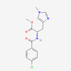 molecular formula C15H16ClN3O3 B7354823 methyl (2S)-2-[(4-chlorobenzoyl)amino]-3-(1-methylimidazol-4-yl)propanoate 