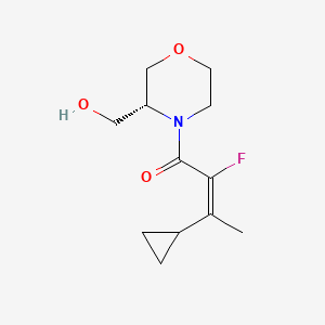 molecular formula C12H18FNO3 B7354838 (E)-3-cyclopropyl-2-fluoro-1-[(3R)-3-(hydroxymethyl)morpholin-4-yl]but-2-en-1-one 