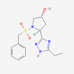 molecular formula C15H20N4O3S B7354866 (3R,5S)-1-benzylsulfonyl-5-(5-ethyl-1H-1,2,4-triazol-3-yl)pyrrolidin-3-ol 