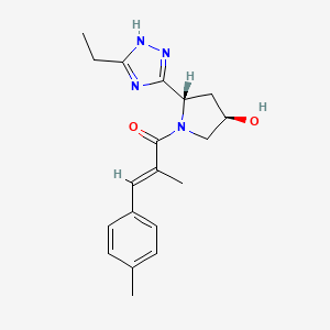 molecular formula C19H24N4O2 B7354908 (E)-1-[(2S,4R)-2-(5-ethyl-1H-1,2,4-triazol-3-yl)-4-hydroxypyrrolidin-1-yl]-2-methyl-3-(4-methylphenyl)prop-2-en-1-one 