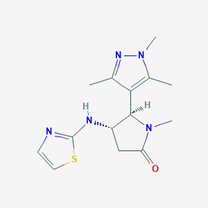 (4S,5R)-1-methyl-4-(1,3-thiazol-2-ylamino)-5-(1,3,5-trimethylpyrazol-4-yl)pyrrolidin-2-one