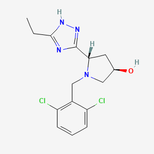 (3R,5S)-1-[(2,6-dichlorophenyl)methyl]-5-(5-ethyl-1H-1,2,4-triazol-3-yl)pyrrolidin-3-ol