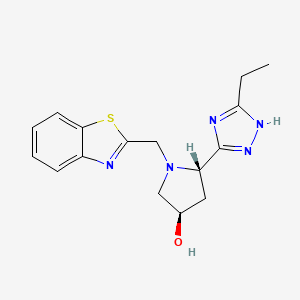 (3R,5S)-1-(1,3-benzothiazol-2-ylmethyl)-5-(5-ethyl-1H-1,2,4-triazol-3-yl)pyrrolidin-3-ol