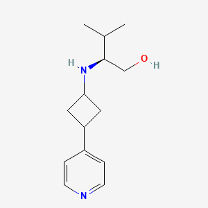 molecular formula C14H22N2O B7354988 (2S)-3-methyl-2-[(3-pyridin-4-ylcyclobutyl)amino]butan-1-ol 