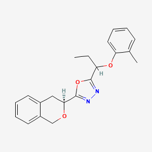 2-[(3S)-3,4-dihydro-1H-isochromen-3-yl]-5-[1-(2-methylphenoxy)propyl]-1,3,4-oxadiazole