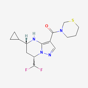 [(5R,7S)-5-cyclopropyl-7-(difluoromethyl)-4,5,6,7-tetrahydropyrazolo[1,5-a]pyrimidin-3-yl]-(1,3-thiazinan-3-yl)methanone