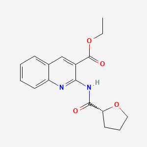 molecular formula C17H18N2O4 B7355048 ethyl 2-[[(2R)-oxolane-2-carbonyl]amino]quinoline-3-carboxylate 