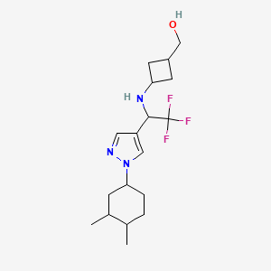 [3-[[1-[1-(3,4-Dimethylcyclohexyl)pyrazol-4-yl]-2,2,2-trifluoroethyl]amino]cyclobutyl]methanol