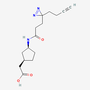 2-[(1R,3S)-3-[3-(3-but-3-ynyldiazirin-3-yl)propanoylamino]cyclopentyl]acetic acid