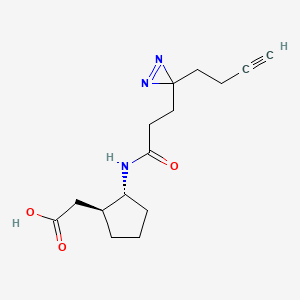 2-[(1S,2R)-2-[3-(3-but-3-ynyldiazirin-3-yl)propanoylamino]cyclopentyl]acetic acid